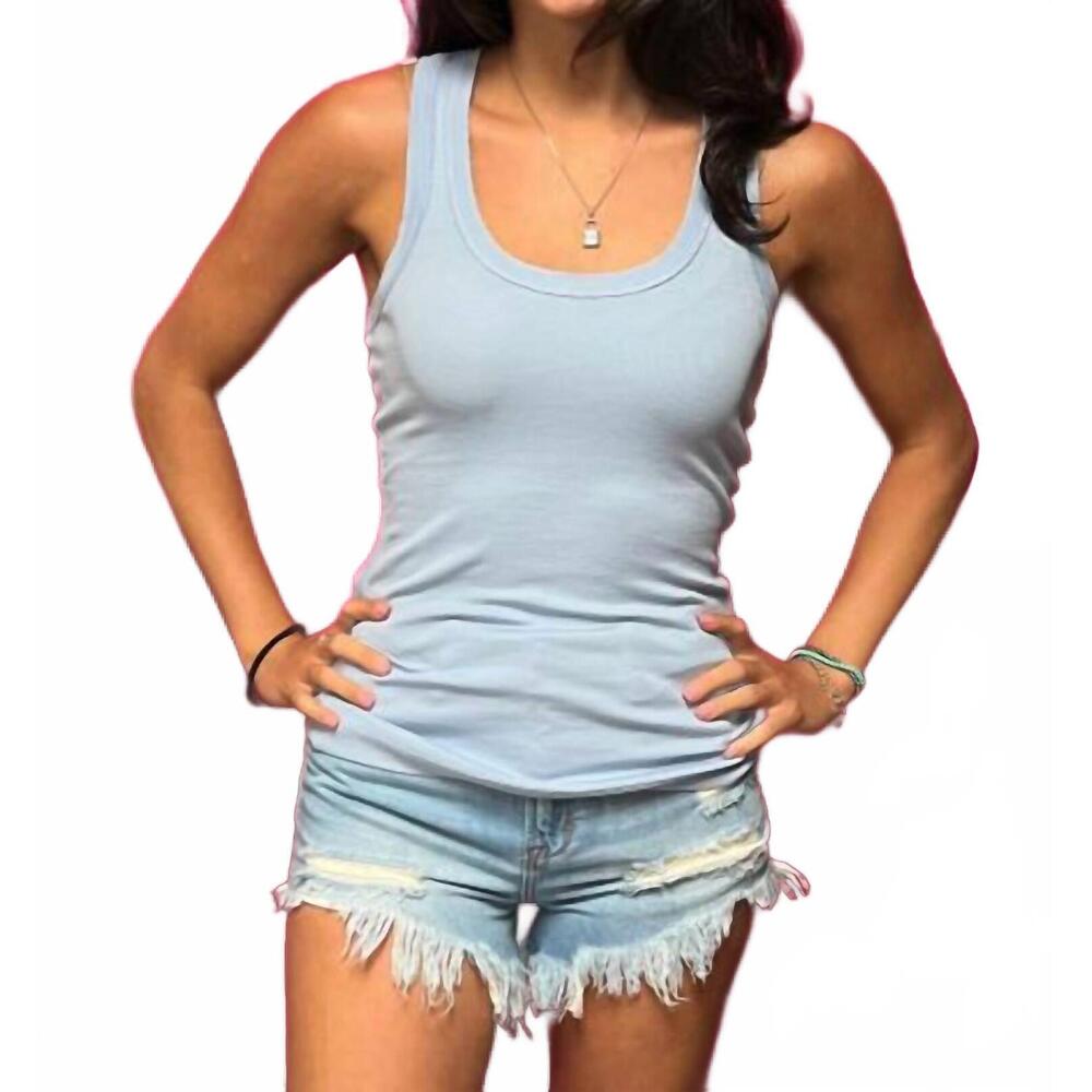 NEW CROWN JEWEL renton racer back tank top in powder blue